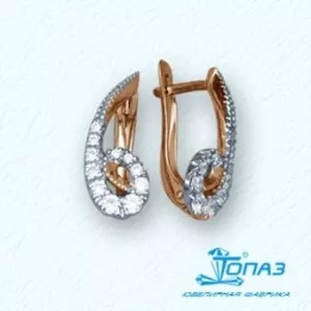 Серьги с фианитами Линии Любви