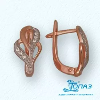 Серьги с фианитами Линии Любви