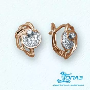 Серьги с фианитами Линии Любви