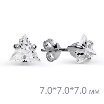 Серьги с фианитами Линии Любви