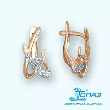 Серьги с фианитами Линии Любви