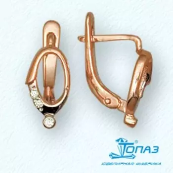 Серьги с фианитами Линии Любви