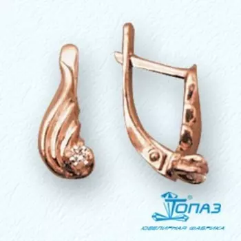 Серьги с фианитами Линии Любви