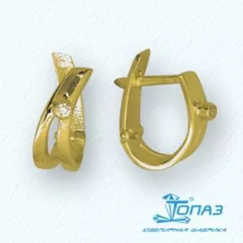 Серьги с фианитами Линии Любви