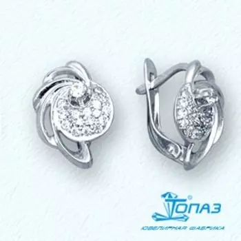 Серьги с фианитами Линии Любви