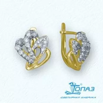 Серьги с фианитами Линии Любви