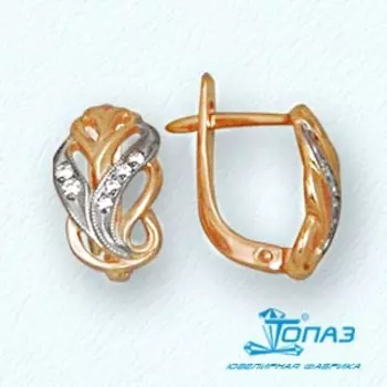 Серьги с фианитами Линии Любви