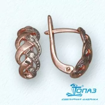 Серьги с фианитами Линии Любви