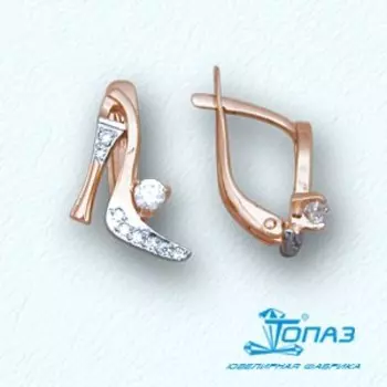 Серьги с фианитами Линии Любви