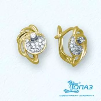 Серьги с фианитами Линии Любви