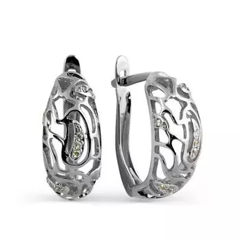 Серьги с фианитами Линии Любви