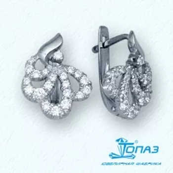 Серьги с фианитами Линии Любви