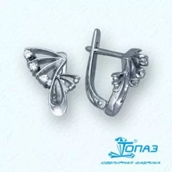 Серьги с фианитами Линии Любви