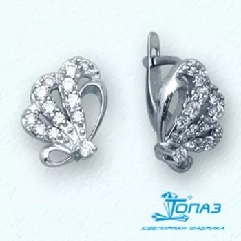 Серьги с фианитами Линии Любви