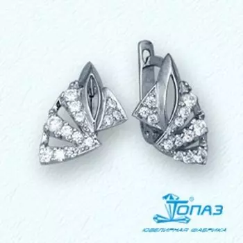 Серьги с фианитами Линии Любви