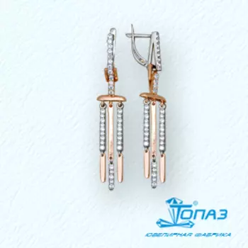 Серьги с фианитами Линии Любви