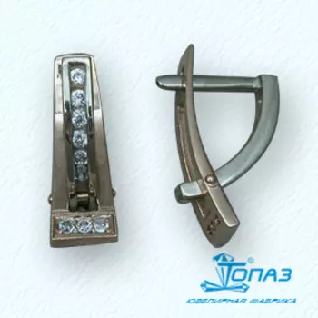 Серьги с фианитами Линии Любви