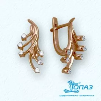 Серьги с фианитами Линии Любви