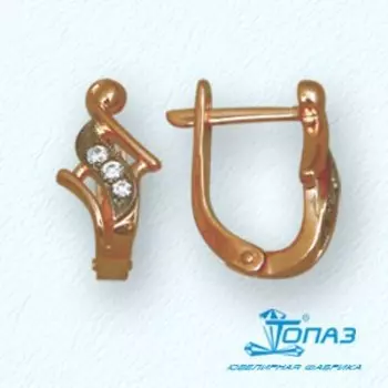 Серьги с фианитами Линии Любви