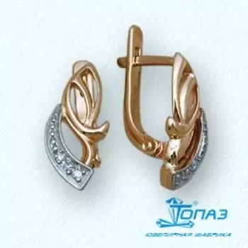 Серьги с фианитами Линии Любви