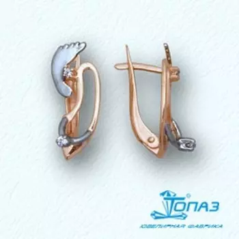 Серьги с фианитами Линии Любви