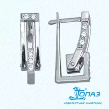 Серьги с фианитами Линии Любви