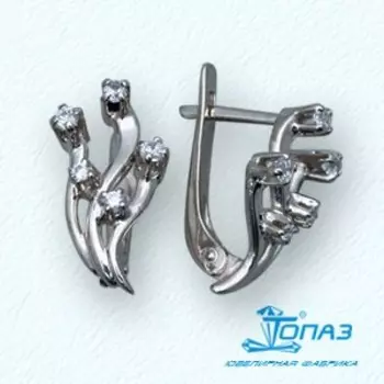 Серьги с фианитами Линии Любви