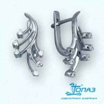 Серьги с фианитами Линии Любви