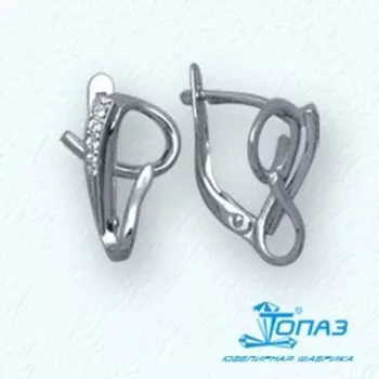 Серьги с фианитами Линии Любви