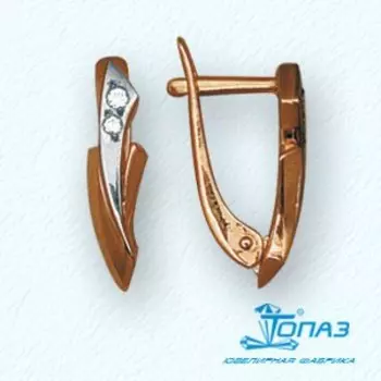 Серьги с фианитами Линии Любви