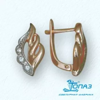 Серьги с фианитами Линии Любви