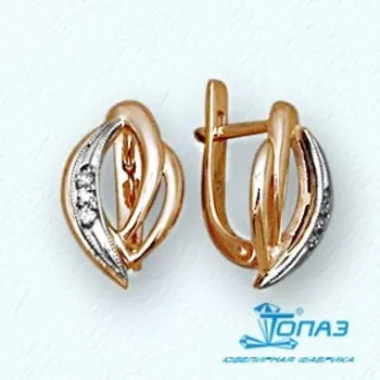 Серьги с фианитами Линии Любви