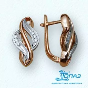 Серьги с фианитами Линии Любви