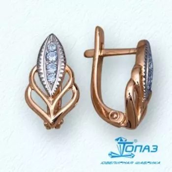 Серьги с фианитами Линии Любви