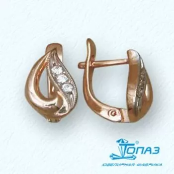 Серьги с фианитами Линии Любви