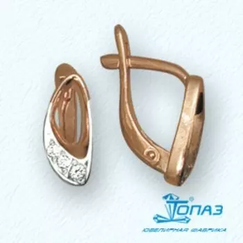 Серьги с фианитами Линии Любви