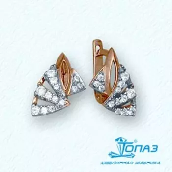 Серьги с фианитами Линии Любви