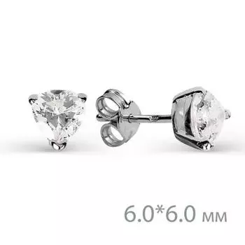 Серьги с фианитами Линии Любви