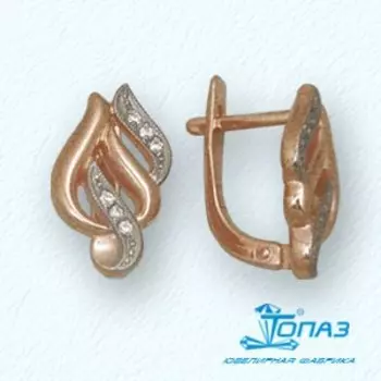 Серьги с фианитами Линии Любви