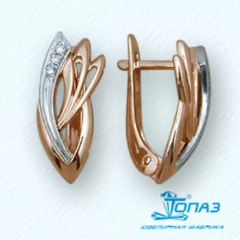 Серьги с фианитами Линии Любви