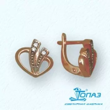 Серьги с фианитами Линии Любви