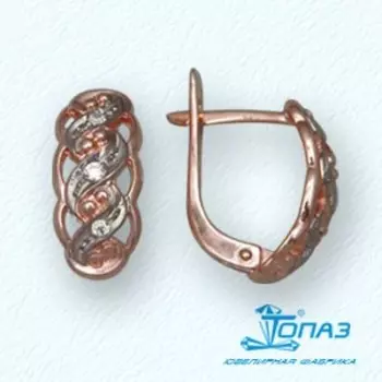 Серьги с фианитами Линии Любви