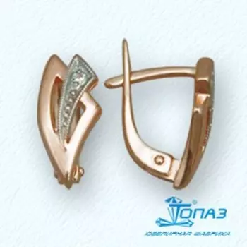 Серьги с фианитами Линии Любви