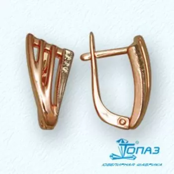 Серьги с фианитами Линии Любви