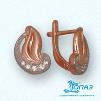 Серьги с фианитами Линии Любви