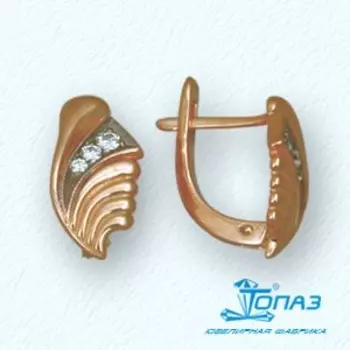 Серьги с фианитами Линии Любви