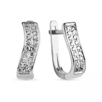 Серьги с фианитами Линии Любви