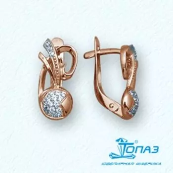 Серьги с фианитами Линии Любви