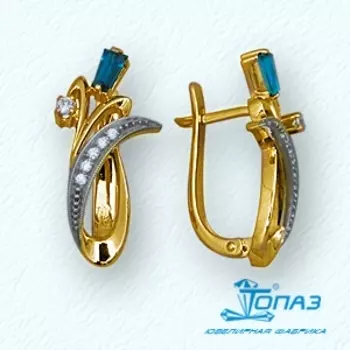 Серьги с фианитами Линии Любви