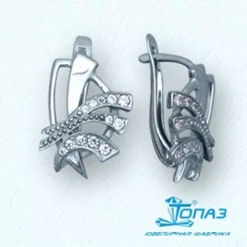 Серьги с фианитами Линии Любви